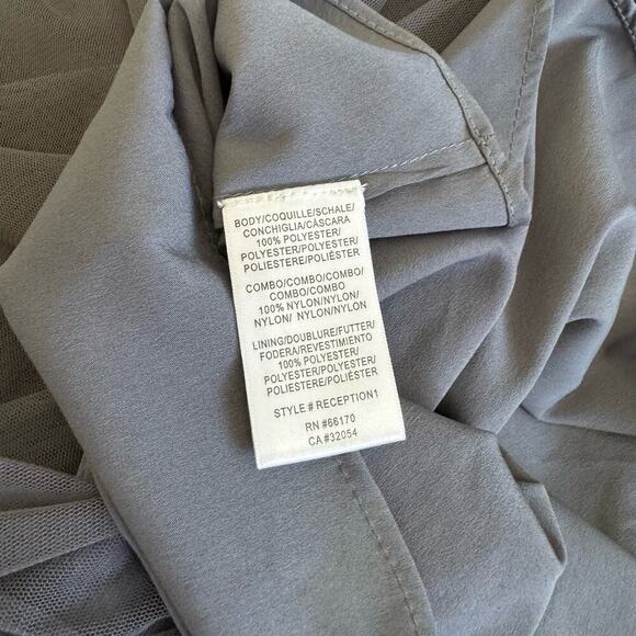 BHLDN Dress Formal Black Tie Gown Slate Blue Gray‎ Beaded Tulle Size 8 - Picture 7 of 11